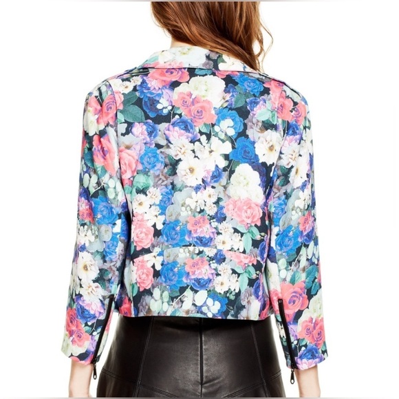 Rebecca Minkoff Wes Moto Floral Jacket Size Medium - Picture 3 of 8